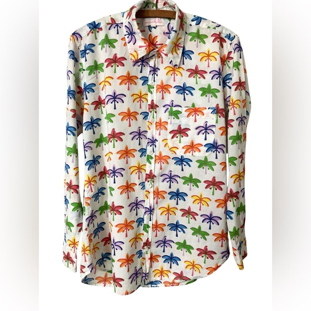 Mary Marshmallow Shirt Size S Cotton Long Sleeve Summer Lightweight Tropical
